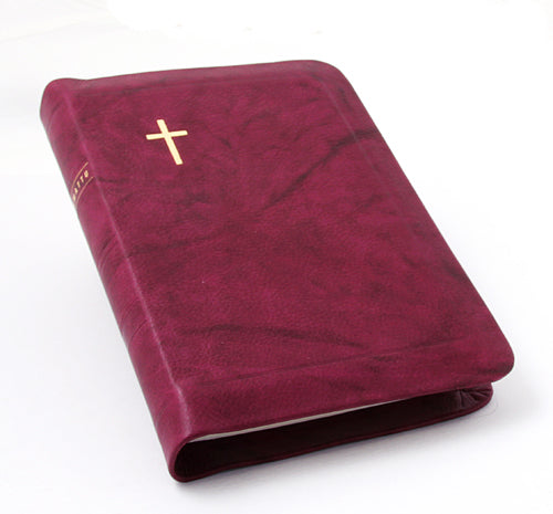 Keskikokoinen Raamattu viininpunainen, vetoketju ja reunahakemisto 3813JRH
