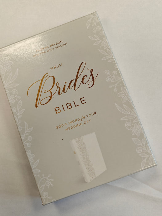 Englanti Brides Bible valkoinen NKJV, nahkajäjl.