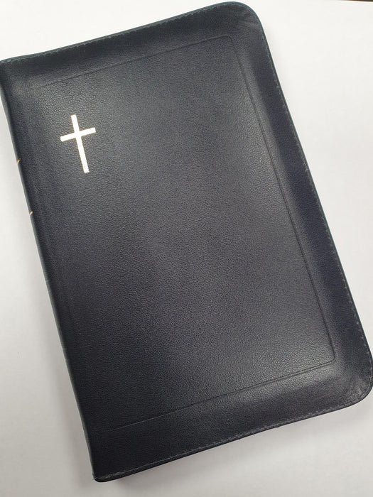 Raamattu 33/38 siniharmaa vetoketju, reunahakemisto (uusi taitto)